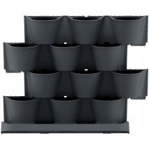 Cascade Garden jardinière verticale en plastique de couleur anthracite 68,5 (l) x 19 (l) x 54,6 (h) cm - Anthracite - Prosperplast