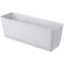 Prosperplast Pot de fleurs RATOLLA 12L, 49x17x17 cm - Blanc