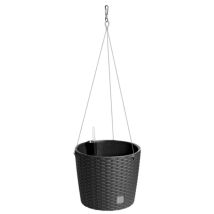 Pot à réserve d'eau – Pot de fleurs suspendu RATO DRTW260 – 25,5 cm – Anthracite – Plastique – Système d'irrigation intégré