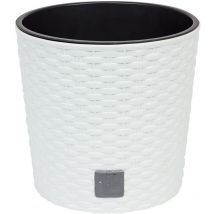 Zanvic - prosperplast Rato Pot rond blanc 15,3 litres avec pot à planter ø 30 x 27 cm - Blanc