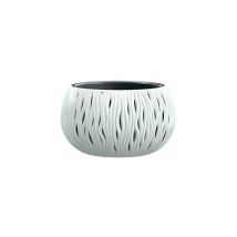 Prosperplast Vase mit dreidimensionalem Effekt – Kunststoff – 37xH22 cm – Weiß