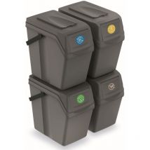 Keden kosz na śmieci sortibox 25l set 4 - szary kamienny