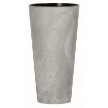 Prosperplast Tubus Slim Effect en plastique avec réservoir en couleur Ciment, 76,2 (h) x 40 (l) x 40 cms