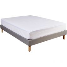 Protège matelas molleton 100% coton - bonnet 27 cm 180x200