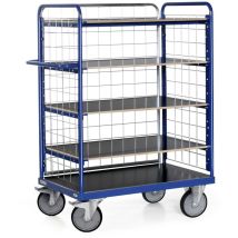 Bako Logistiksysteme Etagenwagen F600 Mit 5 Ladeflächen Und 3 Gitterwänden 1500mm Hoch 1000x700mm