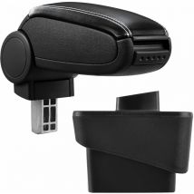 Pro.tec - Accoudoir central pour Audi A1 (8X) - avec compartiment - rembourré - cuir-synthétique - noir avec des coutures blancs