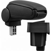 Pro.tec - Accoudoir central pour bmw E36 - avec compartiment - rembourré - cuir-synthétique - noir avec des coutures noirs