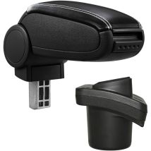 Pro.tec - Accoudoir central pour Citroen C2 - avec compartiment - rembourré - cuir-synthétique - noir avec des coutures blancs