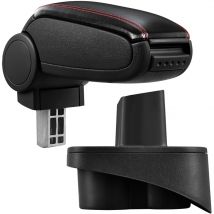 Pro.tec - Accoudoir central pour Mercedes classe a W168 - avec compartiment - rembourré - cuir-synthétique - noir avec des coutures rouges