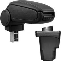 Pro.tec - Accoudoir central pour Seat Leon iii (Type 5F) - avec compartiment - rembourré - cuir-synthétique - noir avec des coutures noirs