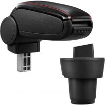 Pro.tec - Accoudoir central pour Seat Mii - avec compartiment - rembourré - cuir-synthétique - noir avec des coutures rouges