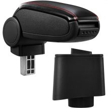 Pro.tec - Accoudoir central pour Volkswagen Polo v (Type 6R) - avec compartiment - rembourré - cuir-synthétique - noir avec des coutures rouges