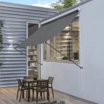 Toldo Malaga exterior terraza extensible acero 300 x 120 cm - Gris [pro.tec]