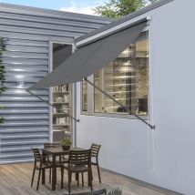Toldo Malaga exterior terraza extensible acero 150 x 120 cm - Gris [ Pro.tec