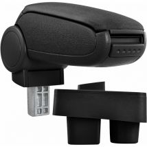 Pro.tec - Reposabrazos central para Škoda Roomster a partir de 2006 - Škoda Fabia ii a partir de 2007 tela - negro [ ]