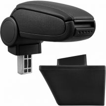 Pro.tec - Reposabrazos central para Opel Meriva a (años de fabricación 2003-2010) - apoyabrazos con compartimento - tapizado - polipiel - negro con