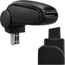 Pro.tec - Reposabrazos central para Opel Zafira a (Años de fabricación 1999-2005) - apoyabrazos con compartimento - tapizado - polipiel - negro con