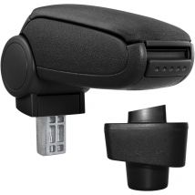 Pro.tec - Reposabrazos central para Renault Captur - apoyabrazos con compartimento - tapizado - tela - negro