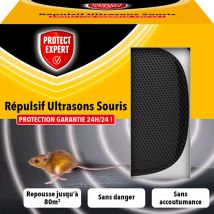Protect Expert - ultrasou - Ultrason Souris - Répulsif à Ondes Pour Souris - Sans Accoutumance - Repousse Jusqu'à 80m²