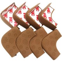 Protecteurs de coin de bébé, protecteurs de coin de sécurité de coin de meubles de table en silicone marron 8 pcs