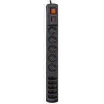 Multiprise – ALP-ACARS10 – Parasurtenseur noir 3 m – 6 prises – 2500W – 10A – GRAPHSKILL