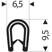 Protection d'arêtes flexible ronde. noir. 6.5x9.5 mm. Zone de serrage 1.0-2.0mm. 50m FORTIS (Par 50)