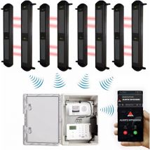 Protection périmétrique 'PRO' solaire 900m sans-fil & point d'alerte GSM 4G IP65 4 barrières infrarouges 2B (DA600+/KP)