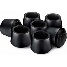 Protection Pied de Chaise, 16Pcs Embout de Chaise, Rond Protege Pied de Chaise pour les Jambes Rondes de Chaise (25mm, Noir)