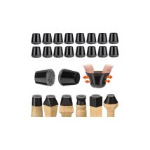 Protection Pied de Chaise 32 Pièces, Petit Patin de Chaise Protecteurs de Sol en Silicone Noir avec Patins en Feutre, pour sols en Bois Dur et