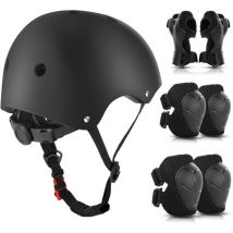 Protection Roller Enfant, Ensemble Casque/Protection Genoux Enfant Rollers 3 à 10 Ans Équipement de Protection pour Skateboards, Vélos, Trottinettes,