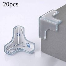 Protections d'angle de table, lot de 20 protections d'angle de table transparentes, protections d'angle, protections d'angle de table résistantes aux