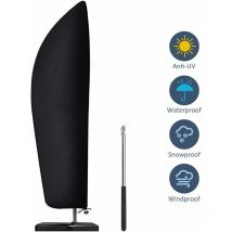 Protective cover for 2 to 4 m offset parasol 210D Oxford fabric Waterproof dust uv resistant 280 x 30/81/46 cm