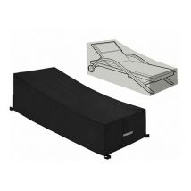 Waterproof Windproof uv Protection 210D Oxford Fabric Sun Lounger Cover Deck Chair Cover (210 x 75 x 40/80 cm) - Black