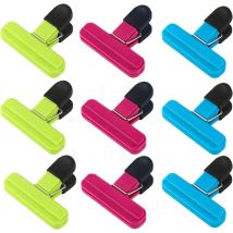 Pesce - Sellador de bolsas de alimentos, 9 clips de plástico para sellar bolsas de alimentos para abrir bolsas o bolsas de café, clip para sellar