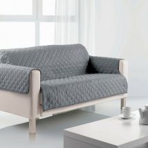 Atelier Du Coton - Protège canapé 3 places 255x175 cm gris