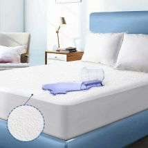 Protège Matelas Imperméable 90 x 200 cm,Couvre Matelas Serviette éponge Drap Housse,Alèse Respirante,Anti Acarien,Antibactérien,Housse Protection Lit
