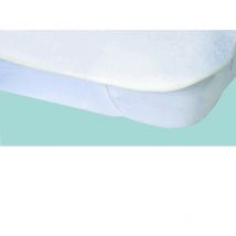 Protege-matelas Alese imperméable Elasretane éponge bouclette 100% coton 140x190 cm blanc