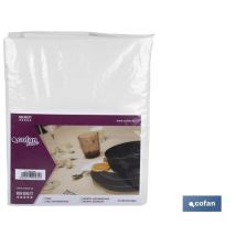 Protège table en mousse sans phtalates 140x180cm (épaisseur 1,5mm) en polyester blanc et pvc