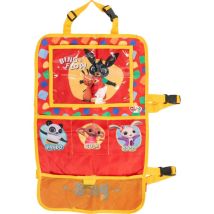 Bing - Proteggisedile Portaoggetti Tablet Organizer Auto Per Bambini Di Colore Rosso Con I Simpatici Flop, Pando, Sula E Coco