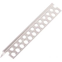 Protektor - 9079 Profilé de chant en aluminium pour plâtre de gypse épaisseur 1 mm - 200cm, 50 pièces profilé de plâtre argenté, jauge de plâtre,