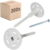 Protektor Dämmstoff-schraubdübel Wdvs Dübel Für Fassadendämmung - 14cm, 200 Stück, Weiß