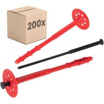 Dämmstoffdübel Optimierte - 200 Stück Ø8x240mm mit Kunststoffnagel für wdvs - Protektor