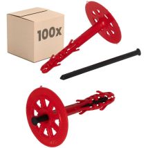 Protektor - Dämmstoffdübel Standard - 100 Stück Ø10x120mm mit Kunststoffnagel für wdvs