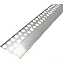 PROTEKTOR Noppenbahn Abschlussprofil Außenputz Silber Sockelprofil, Abdeckprofil für Noppenfolie, Grundmauerschutz -250cm 10 Stück