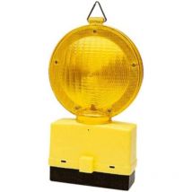 Lampada stradale lampeggiante cantiere gialla crepuscolare a batteria 6V excel