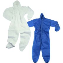 Tuta Protettiva in Polipropilene Blu – 100% Monouso – Antistatico – Taglia XL