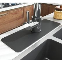 Rnemitery - Protezione antispruzzo (38x13,8 cm) - Protezione antispruzzo grigio scuro per rubinetto del lavandino - 2 tappetini super assorbenti ad