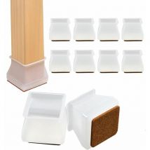 Protezione per le gambe della sedia, 8 pezzi Tappo per sedia in silicone ispessito con feltrini Tappetino in silicone per mobili-Tappo per sedia