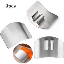Protège-doigts, acier inoxydable 3 pièces outil de cuisine coupe-doigts, protège-doigts de légumes, outil de cuisine réglable pour couper