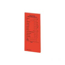 Protocole de mesure, autocollant pour chaudiere, pour le fioul, rouge bg 1 bloc 50 pcs.PAS pour la france
